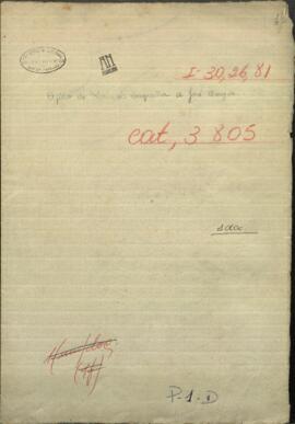 Oficio de Manuel Lagraña, Gobernador de Corrientes al Mtro. de las Relaciones Exteriores de Paraguay, Jose Berges.