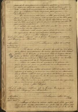 Oficio de José Berges, Ministro de Relaciones Exteriores de Paraguay, a Alfred du Graty, Encargado de Negocios de Bruselas.