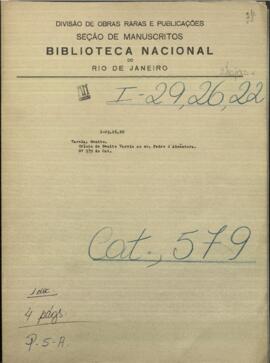 Oficio del Ministro de Relaciones Exteriores del Paraguay, Benito Varela, al cónsul del Brasil en este país, Pedro de Alcántara Bellegarde.