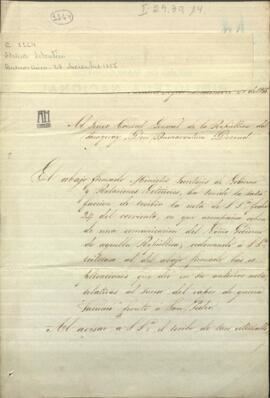 Oficio del Ministro de Relaciones Exteriores de Argentina, Valentín Alsina, a Buenaventura Decoud.