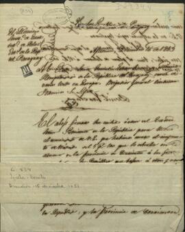 Oficio de Benito Varela, Ministro de Relaciones Exteriores del Paraguay, a Francisco Solano López.