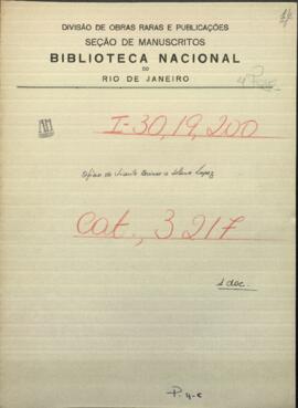 Oficio del Coronel Vicente Barrios, dirigido al Pdte. de Paraguay, Francisco Solano López.