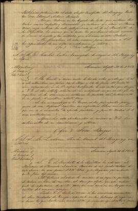 Oficio de José Berges Ministro de Relaciones Exteriores del Paraguay a Alfred du Graty.