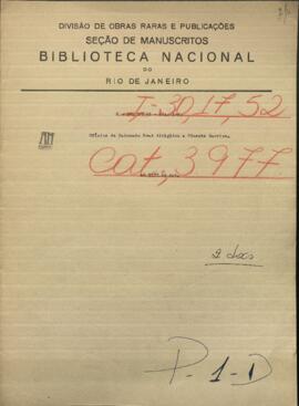 Oficios de Raimundo Roas, dirigidos a Vicente Barrios, Mtro. de Guerra y Marina de Paraguay.