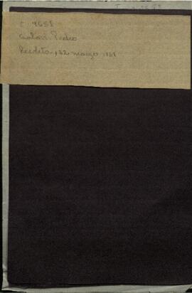 Carta de Pedro Salovi al Cónsul de Portugal, Jose María Leite Pereira.