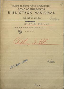 Cartas de Rufino de Elizalde, Ministro del Exterior de Argentina, a Manuel Y. Lagraña, Gobernador de Corrientes