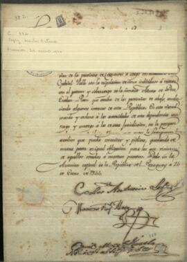 Permiso de Carlos Antonio López y Mariano Roque Alonso, las autoridades paraguayas, extranjeras.