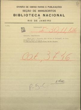 Carta de Buenaventura Blasquez, Juez de Paz de Carapeguá al Pdte. de Paraguay, Francisco Solano López.