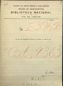 Una nota del Encargado de Negocios de Prussia a Jose Berges.