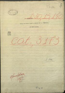 Carta de Francisco Solano López, Pdte. de Paraguay, a Antonio de las Carreras, agente confidencial de Uruguay en Paraguay.