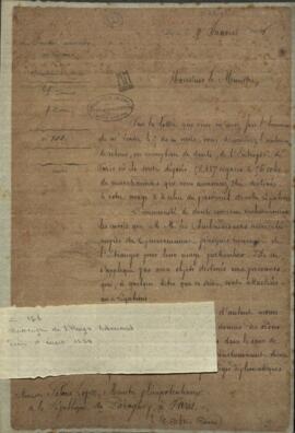 Carta del Ministro de Relaciones Exteriores de Francia, Drouyn de Lhuys, al Ministro de la República del Paraguay, Francisco Solano López.