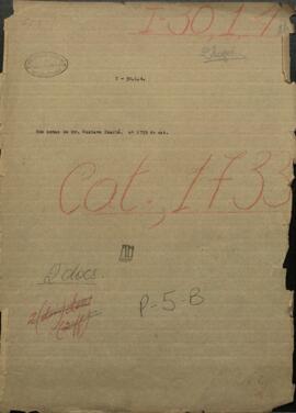 Dos notas de Mr. Gustave Izarie, Gerente del consulado francés, sobre algunas sucesiones.