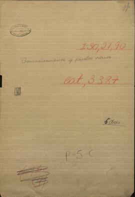 Comunicaciones y papeles varios de Luis Caminos, Francisco Sanchez y Laurent Cochelet.