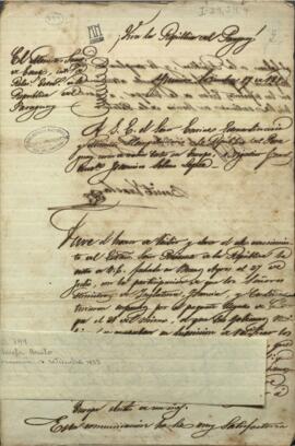 Carta de John S. Pendleton, encargado de los negocios de los Estados Unidos de Norteamérica, a Carlos Antonio López