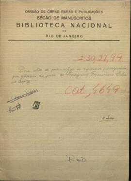 Dos actos de promesas de oficiales paraguayos por orden del Presidente de Paraguay, Francisco S. López.