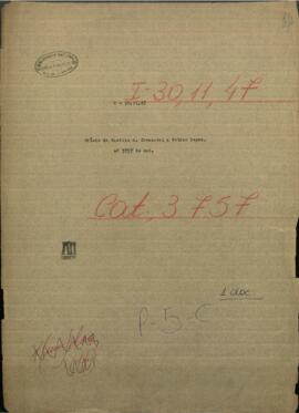 Oficio de Basilio A. Irrasabal y otros funcionarios del Partido de Hiati al Pdte. de Paraguay, Francisco S. López.