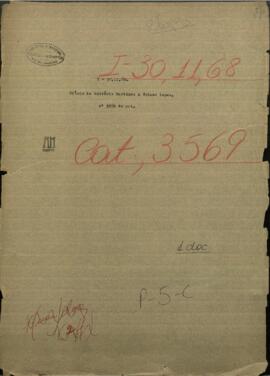 Oficio de Quitério Martinez, Jefe de Urbanos de la Reducción de Lima al Pdte de Paraguay, Francisco S. Lopez.