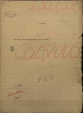 Una carta de D. Francisco Dupuy fecha 15 de junio, solicitando servir el Consulado del Paraguay en Burdeos.