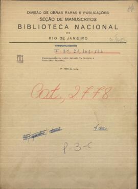 Correspondencia entre Antonio F. Caravia y Francisco Sanchez, Ministro de Gobierno de Paraguay.