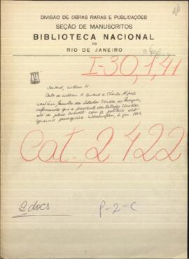 Carta de William H. Seward a Charles Alfred Washburn Ministro de los EE.UU en Paraguay.