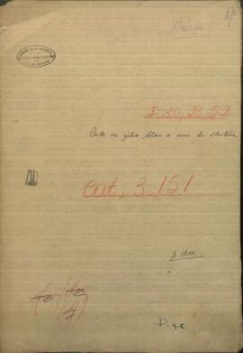 Carta de Julio Alois a un señor Eleuterio, sobre el Gobierno Oriental y el conflicto con el Brasil.