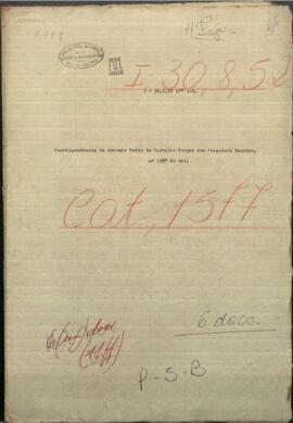 Correspondencia de Antonio Pedro de Carvalho Borges, Encargado de Negocios del Brasil en Asunción.