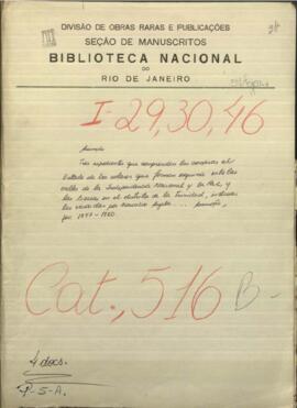 Tres expedientes que comprenden las compras al Estado de los solares que forman esquina entre las calles de la Independencia Nacional y la Paz.