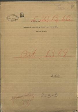 Pasaporte concedido a Francisco Solano López, y respectiva misión junto al Gobierno de Argentina.