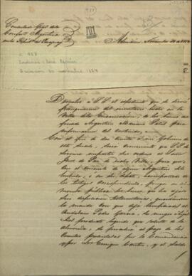 Oficio de José María Ladines, encargado del Consulado General de la Confederación  Argentina en el Paraguay, a José Falcón.