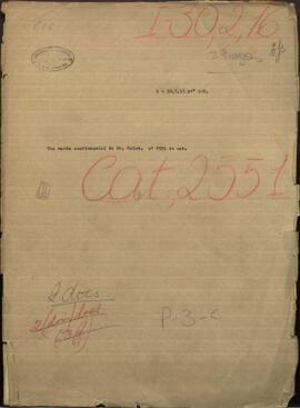 Una carta confidencial de Mr. Gelot, dirigida a Jose Berges, Ministro de Relaciones Exteriores de Paraguay.