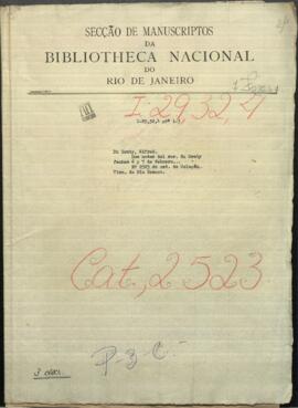 Dos notas del Señor Du Graty, dirigidas al Ministro de Relaciones Exteriores de Paraguay, Jose Berges.