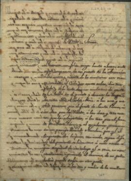 Carta de Manuel Peña enviado de Paraguay, junto al gobierno de Buenos Aires.