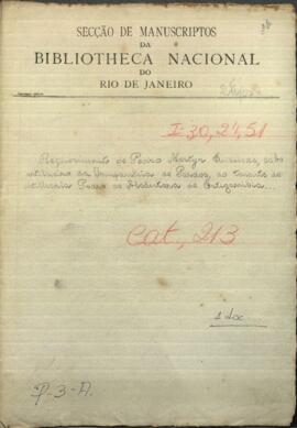 Requerimiento de Pedro Martyr Encina al Teniente de Artillería Pedro de Alcántara de Estigarribia