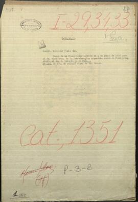 Copia del Pleno poder librado en 4 de junio de 1859 por el señor Vice Presidente de la Confederación Argentino.