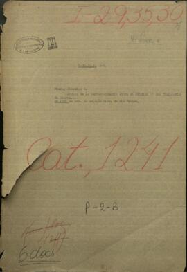 Copias de la correspondencia entre el oficial 1° del Ministerio de Guerra y el Capitán inglés Claudins Piers