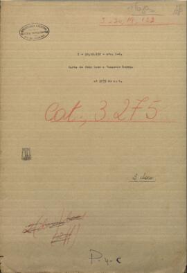 Carta del Ingeniero inglés John Lane, al Ministro de Guerra y Marina de Paraguay, Venancio López.