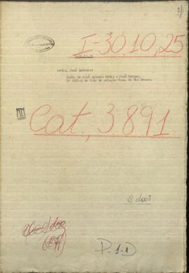 Carta de Jose Antonio Ortiz al Mtro. de Relaciones Exteriores de Paraguay, Jose Berges.