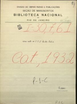 Una nota de S.S. D. Carlos Calvo, Encargado de Negocios del Paraguay en París, su fecha 24 de abril.