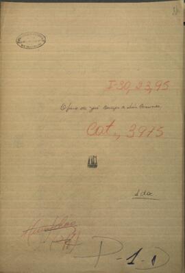 Oficio de Ministerio  de Relaciones Exteriores de Paraguay, Jose Berges a Luis Caminos.