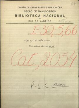 Una carta de los Señores Blyth, dirigida a Venancio López, Ministro de Guerra y Marina de Paraguay.