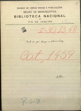 Carta de José Berges enviado especial de Paraguay en Washington a Francisco Solano López.