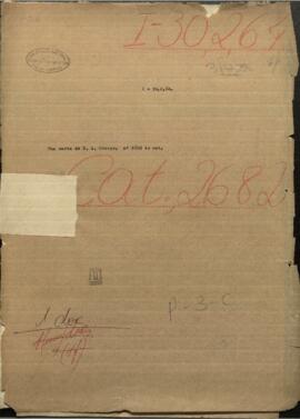 Una carta del Vice Cónsul de Paraguay, en el Paraná, dirigida a Jose Berges, Ministro de Relaciones Exteriores de Paraguay.