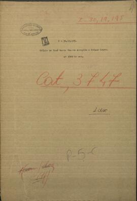 Oficio de Jose María Duarte, Juez de Paz del Partido Santa Rosa, en Asunción, dirigida a Francisco S. López.