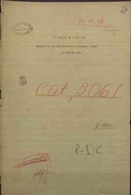 Oficios (2) de Jose Vallonera, Comandante de Villa Franca, dirigido al Ministro de Guerra y Marina de Paraguay, Venancio López.