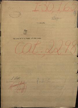 Una nota de M. Ludovico Tenré, Cónsul de Paraguay en París, al Ministro Jose Berges, dando noticias sobre el algodón.