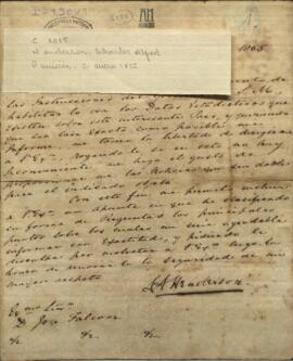 Oficio del Cónsul de Gran Bretaña en Asunción, Henderson Charles Alfred, al Ministro de Relaciones Exteriores del Paraguay, José Falcón.