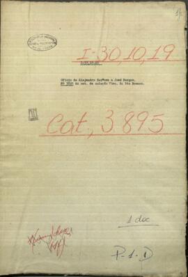 Oficio de Alejandro Hermosa, Comandante de Humaitá al Mtro. de las Relaciones Exteriores de Paraguay, Jose Berges.