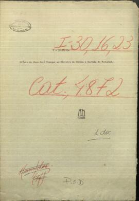 Oficio del Comandante del campamento de Santa Tereza, Juan José Venegas.