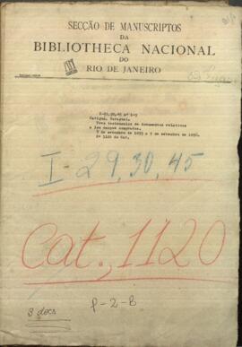 Tres testimonios de documentos relativos a los campos comprados a los herederos del Presbítero, D. José Agüero en Catigua.