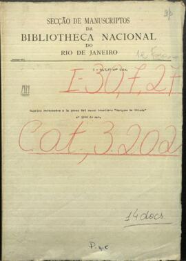 Papeles referentes a la detención del Vapor brasilero Marques de Olinda.